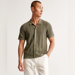 🍃 NWT Men’s Abercrombie Stitch Button-Through Sweater Polo